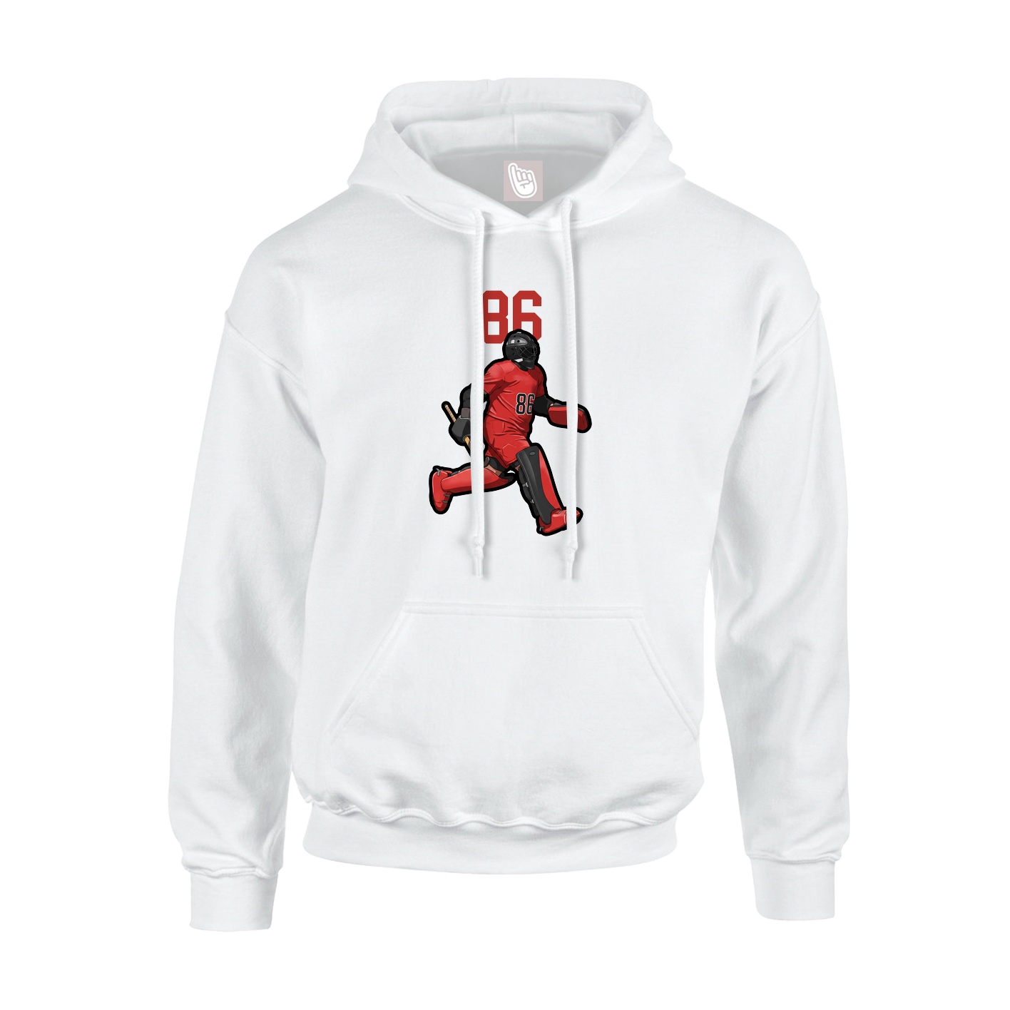 Youth Hoodie — Number Top in White