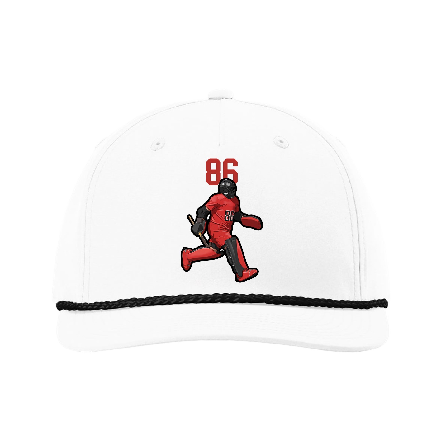 Five-Panel Classic Rope Cap — Number Top in White