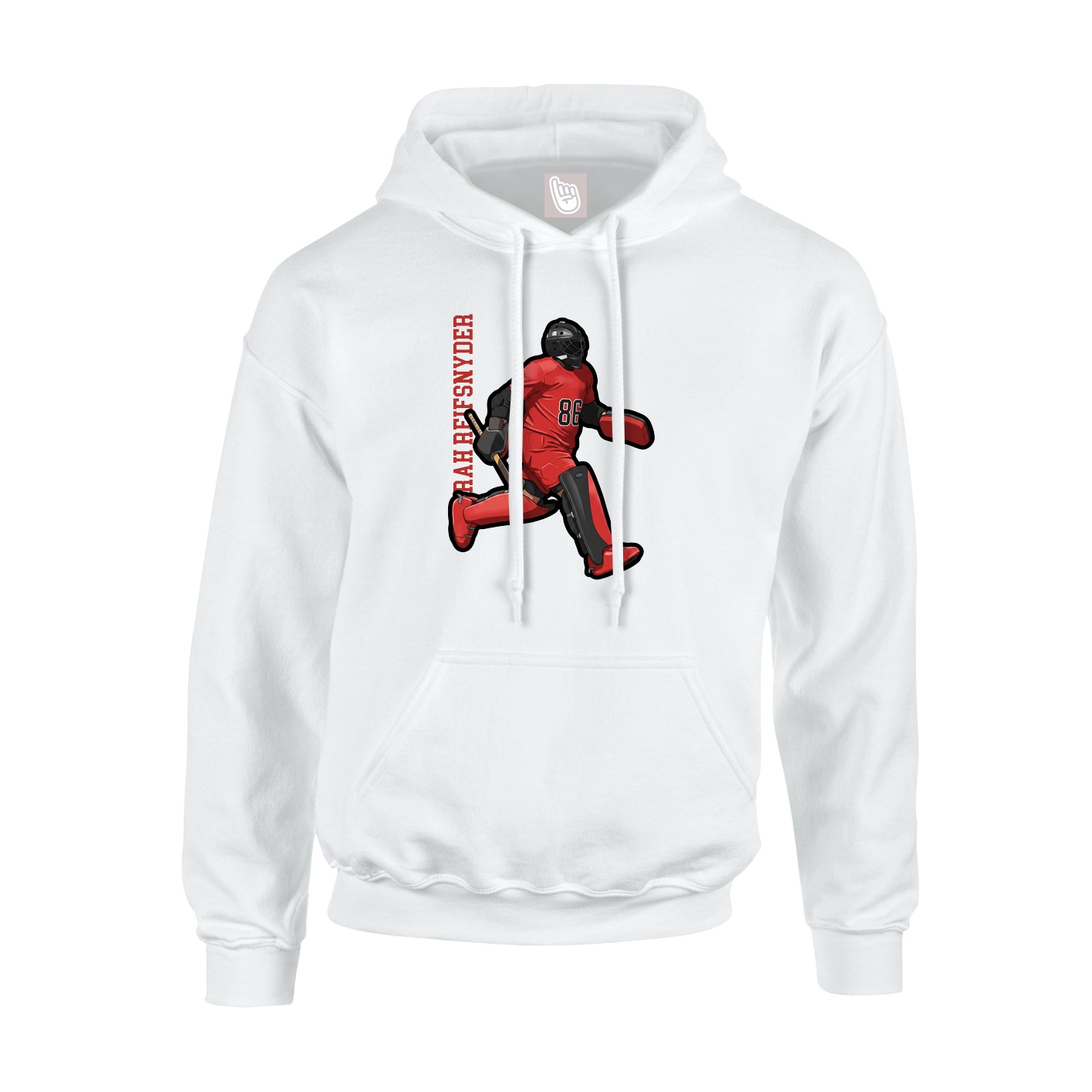 Hoodie — Name Vertical in White