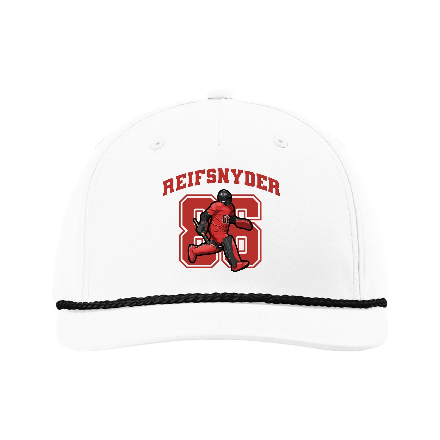 Five-Panel Classic Rope Cap — Number in White