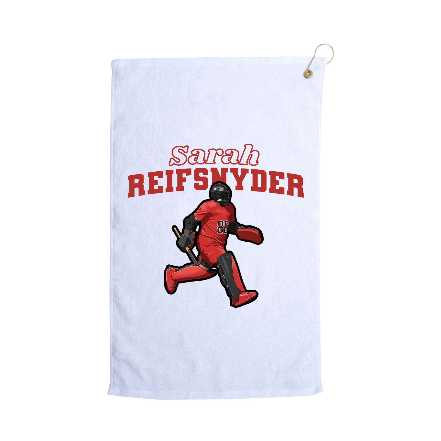 Golf Towel — Name Arch in White