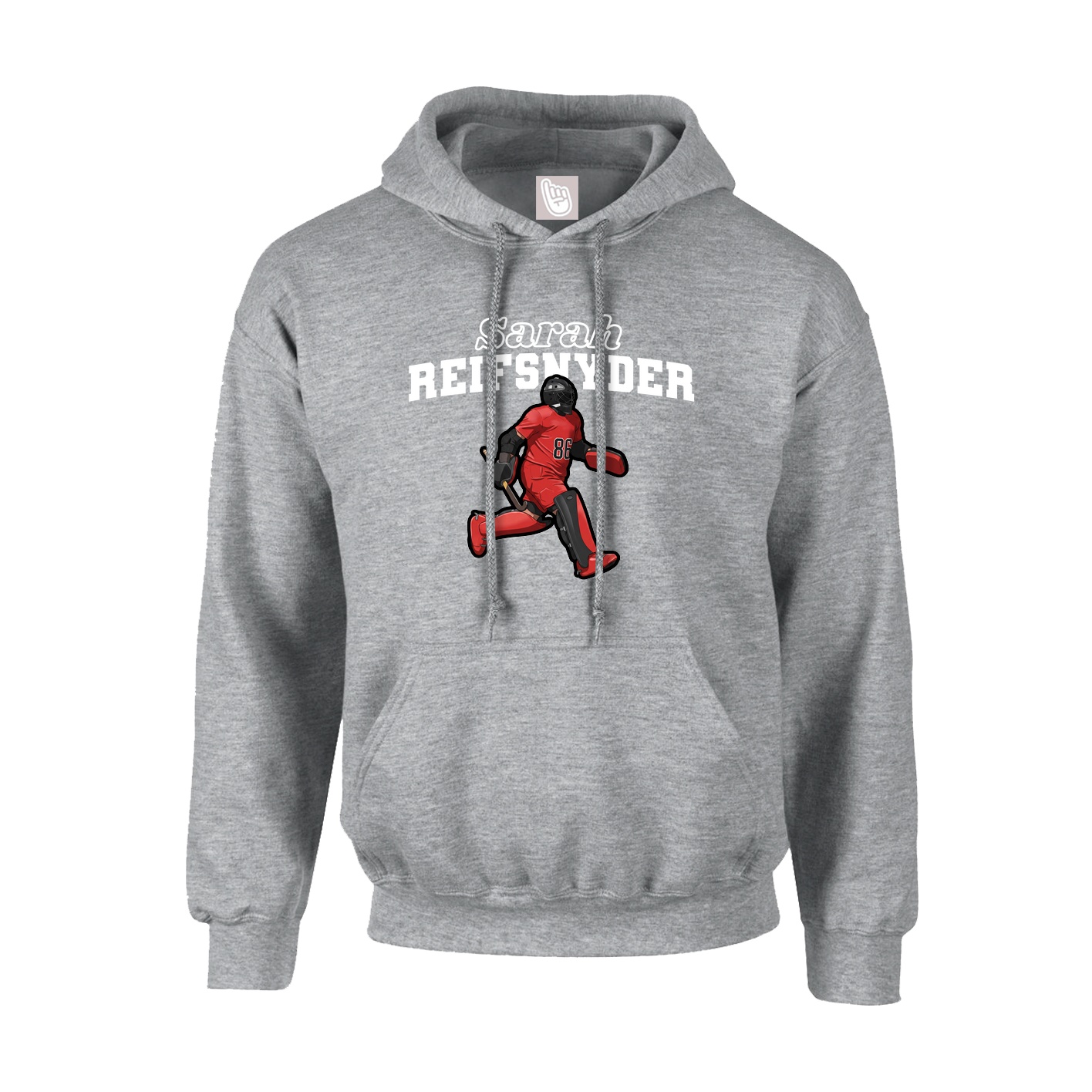 Hoodie — Name Arch in Grey