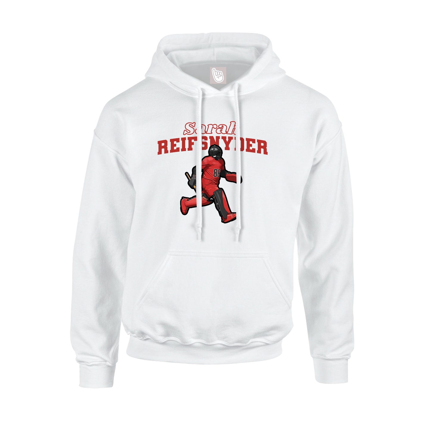 Youth Hoodie — Name Arch in White