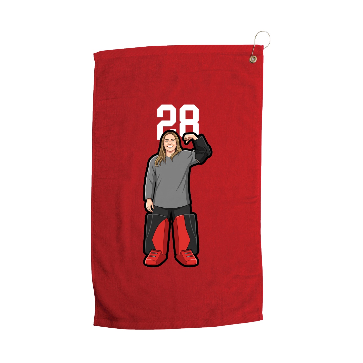 Golf Towel — Number Top in Red