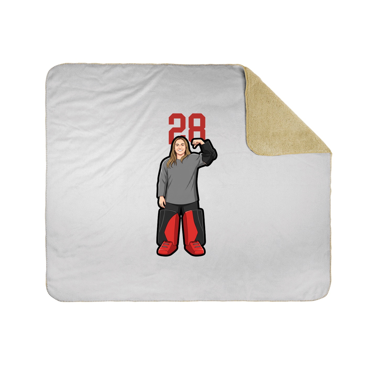 Throw Blanket — Number Top in White