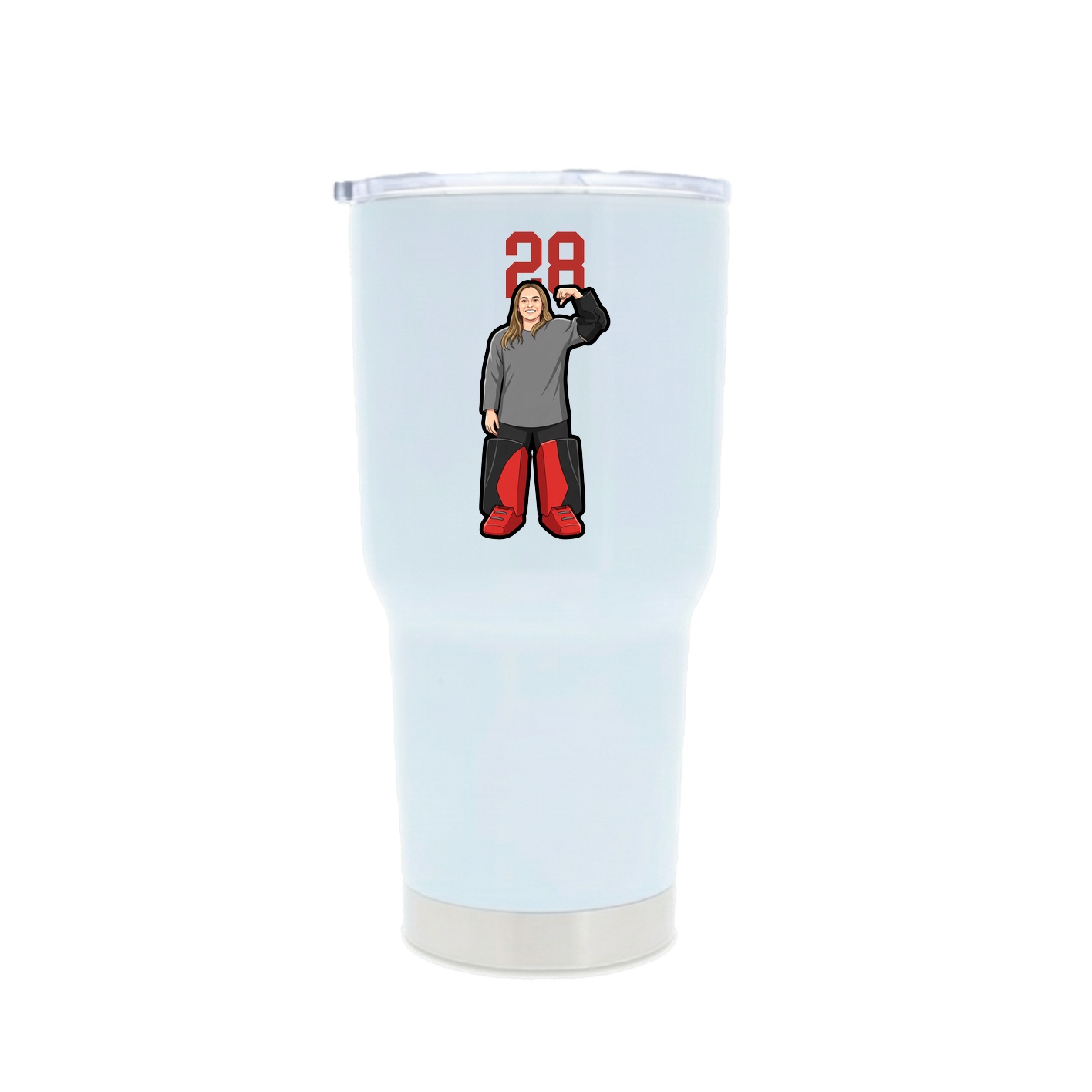 30oz Stainless Steel Tumbler — Number Top in White