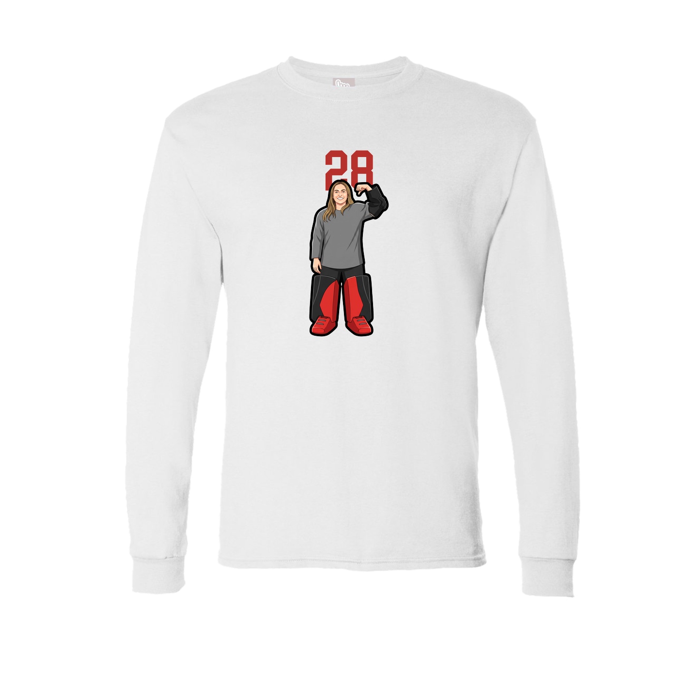 Long Sleeve Tee — Number Top in White