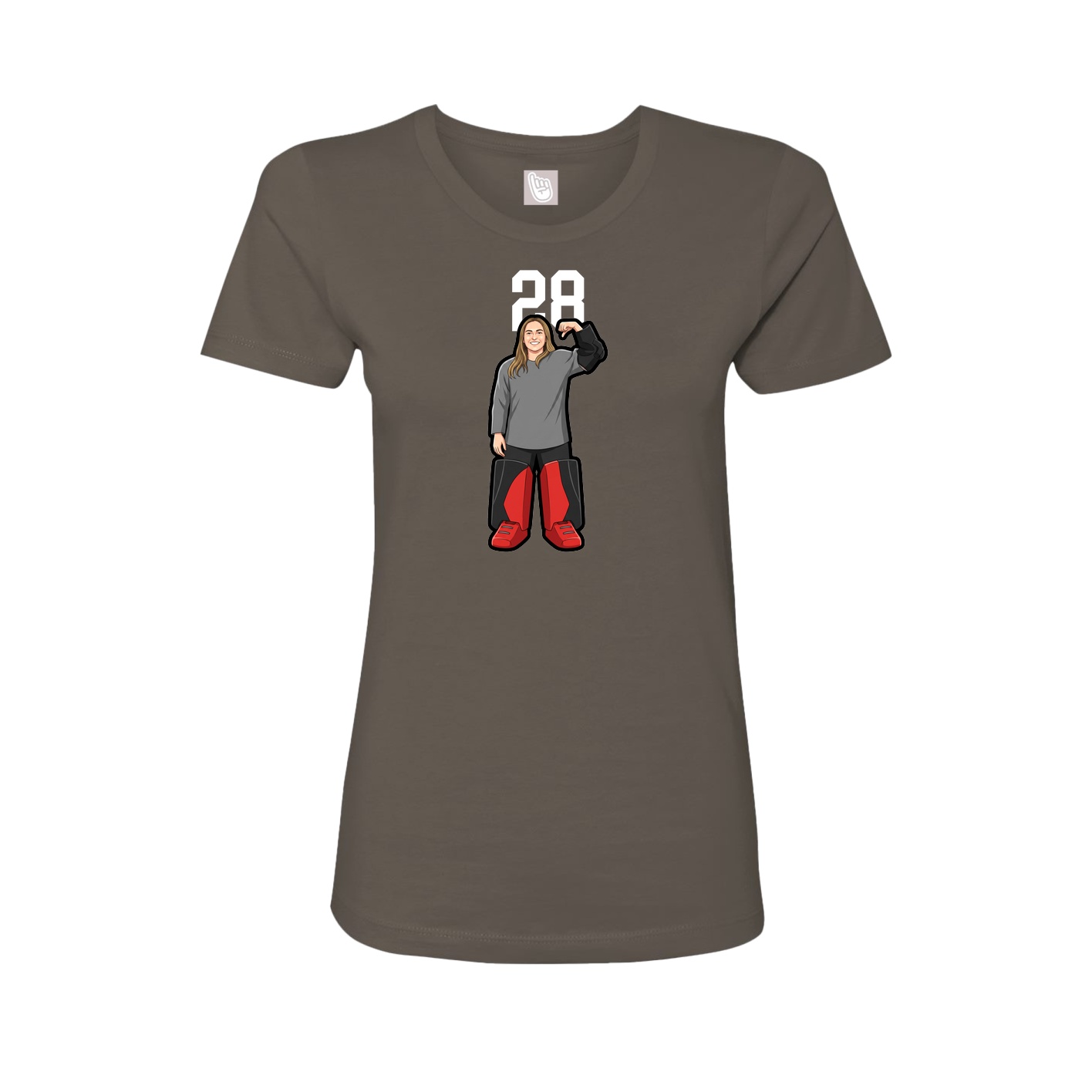 Fitted Women's Tee — Number Top in Grey