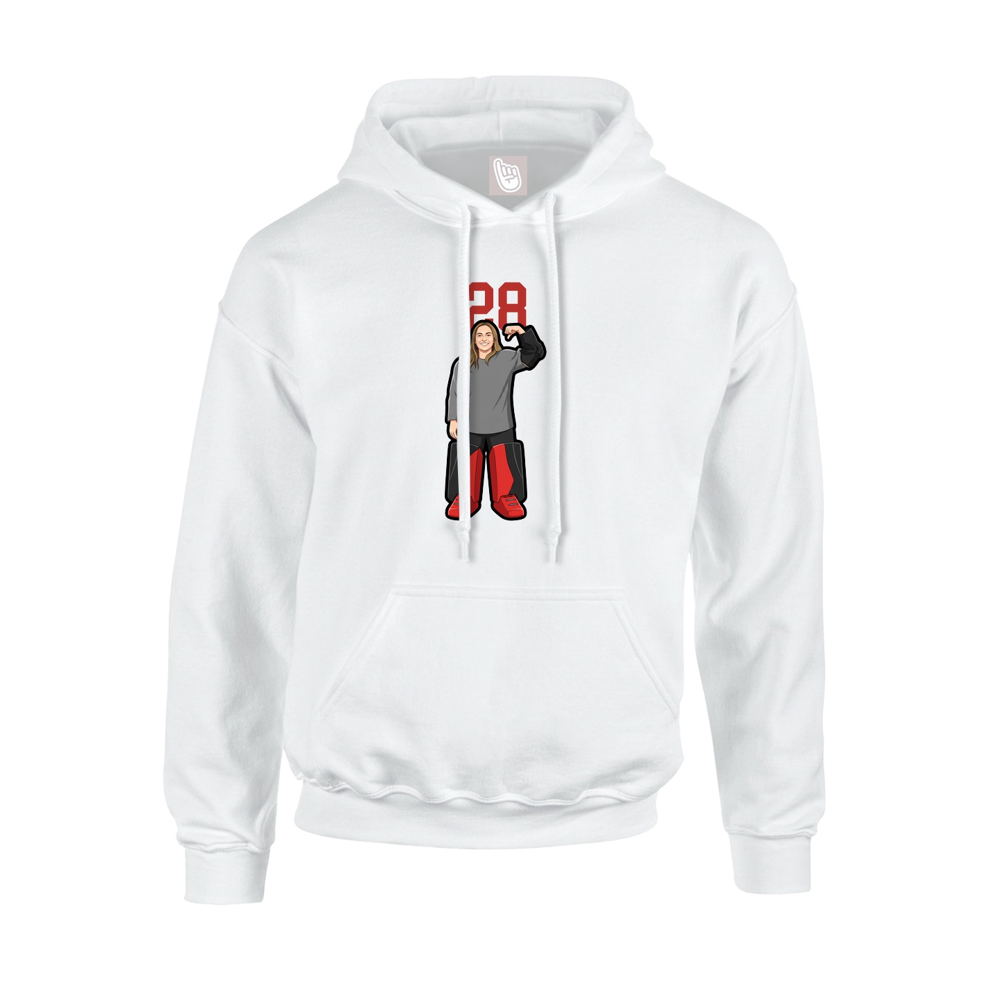 Youth Hoodie — Number Top in White
