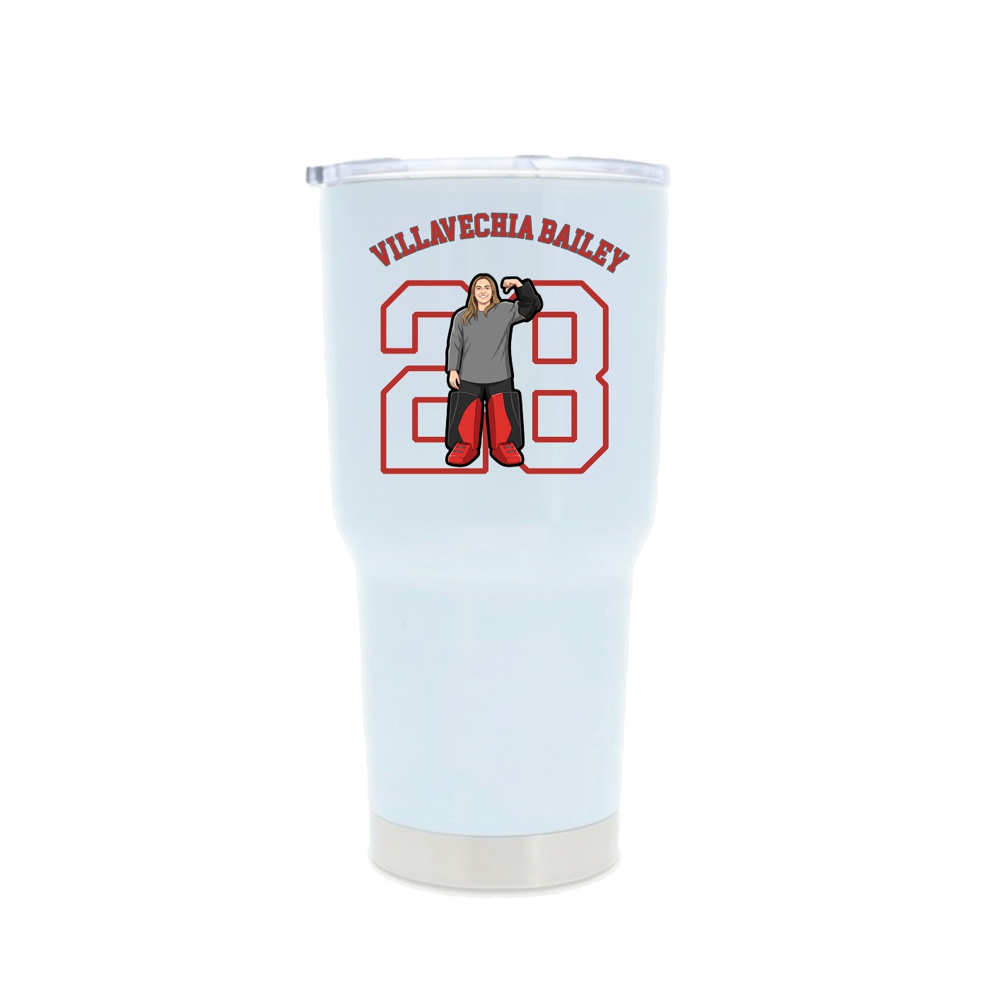 30oz Stainless Steel Tumbler — Shirsey Arch in White