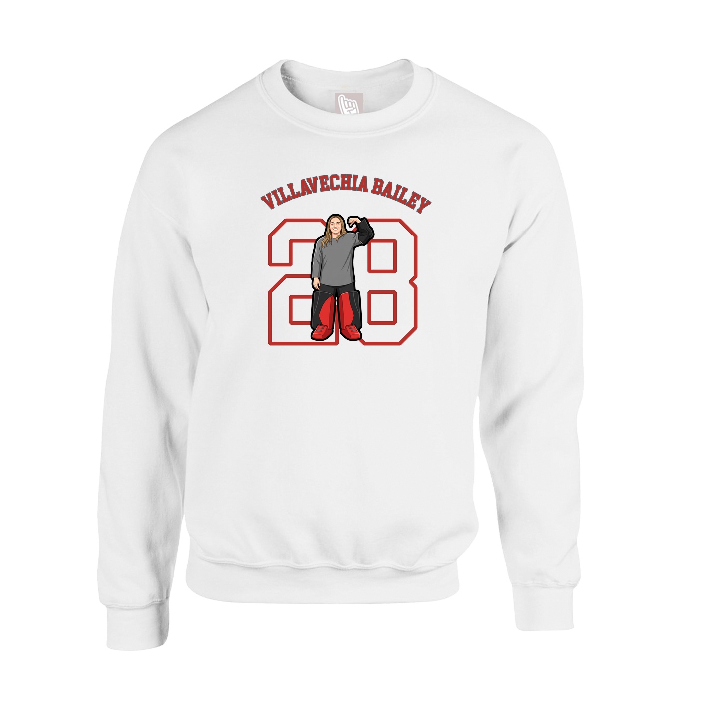 Fleece Crew — Shirsey Arch in White