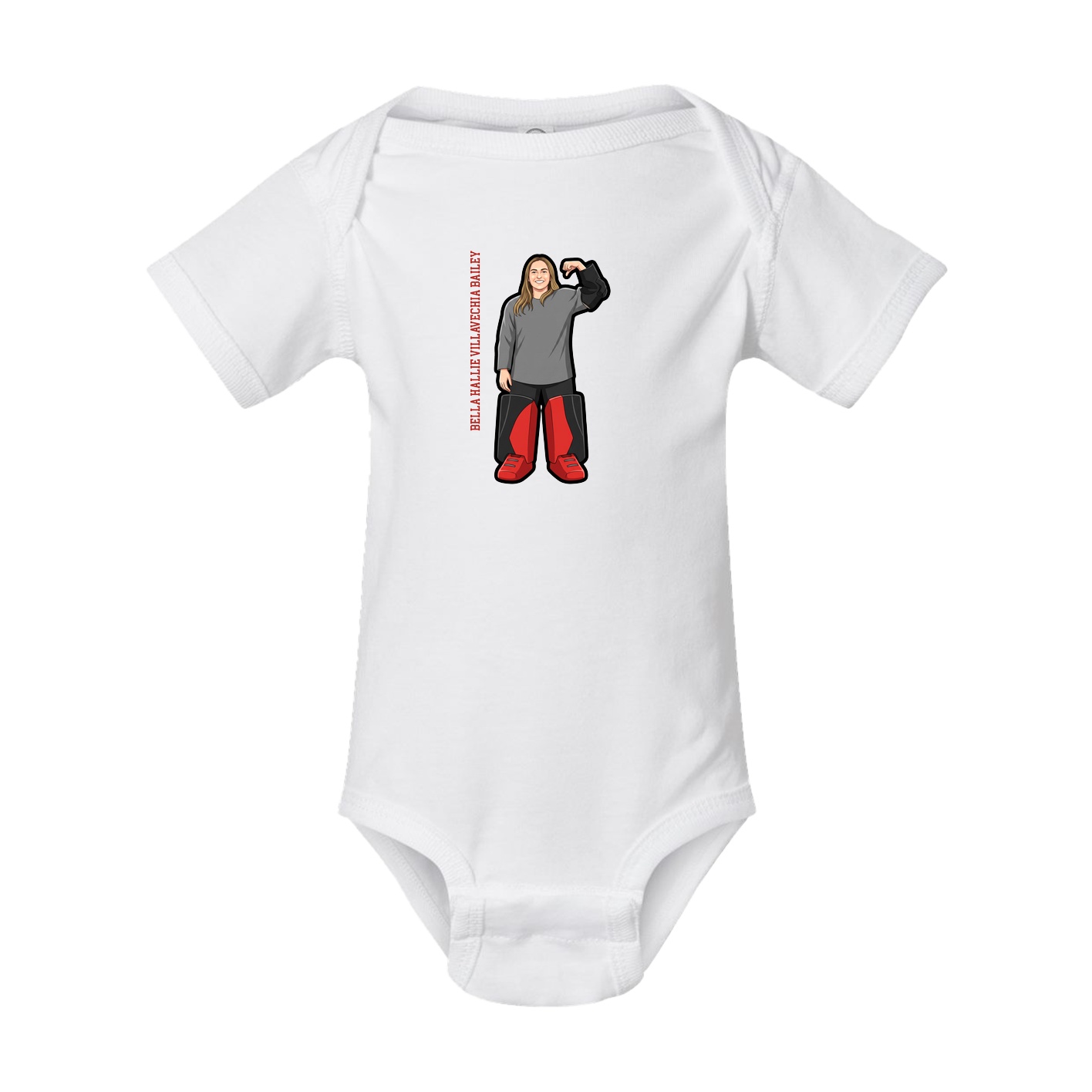 Baby Onesie — Name Vertical in White