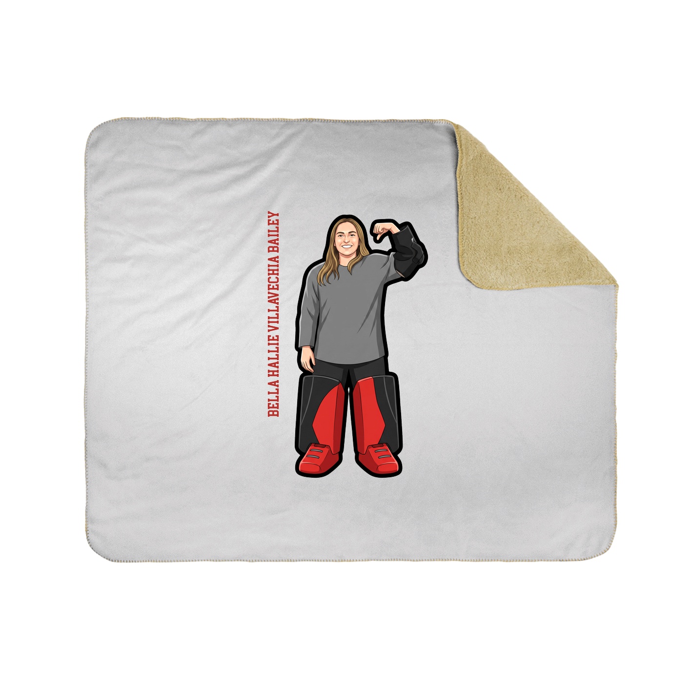Throw Blanket — Name Vertical in White