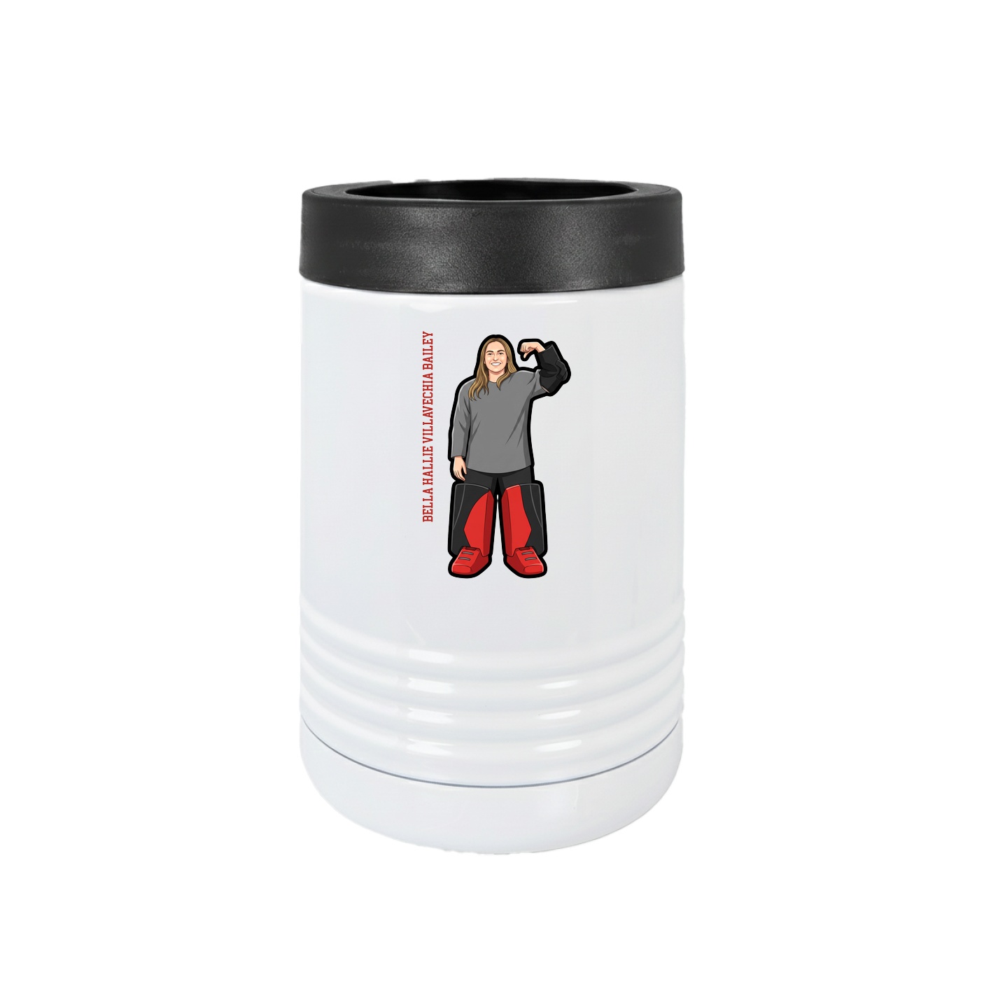 Beverage Holder — Name Vertical in White