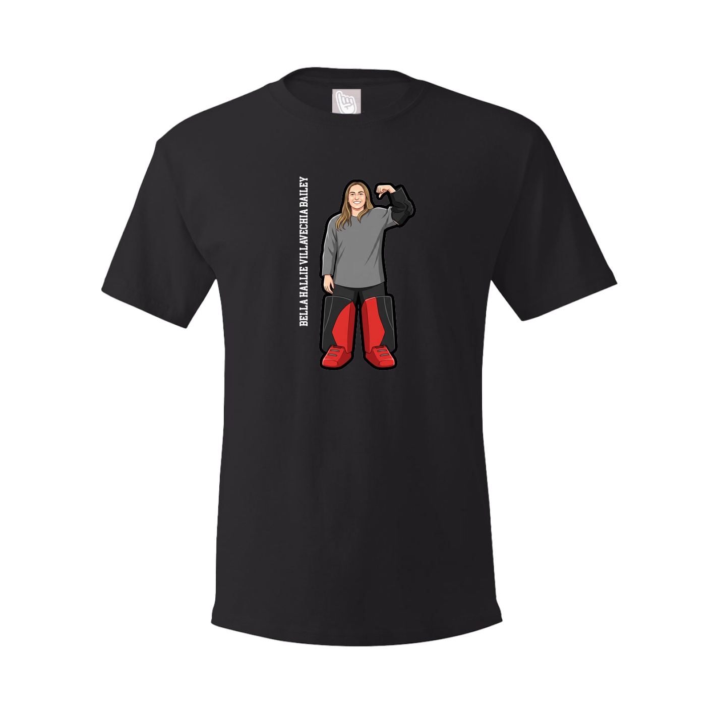 Youth Tee — Name Vertical in Black