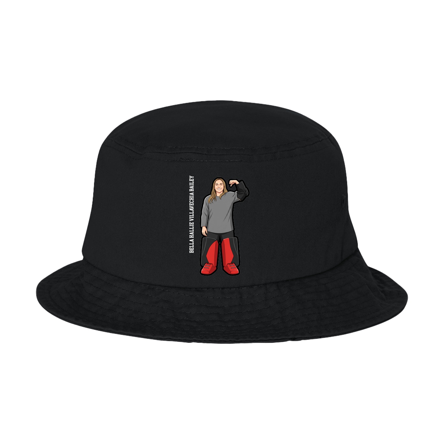 Bucket Cap — Name Vertical in Black
