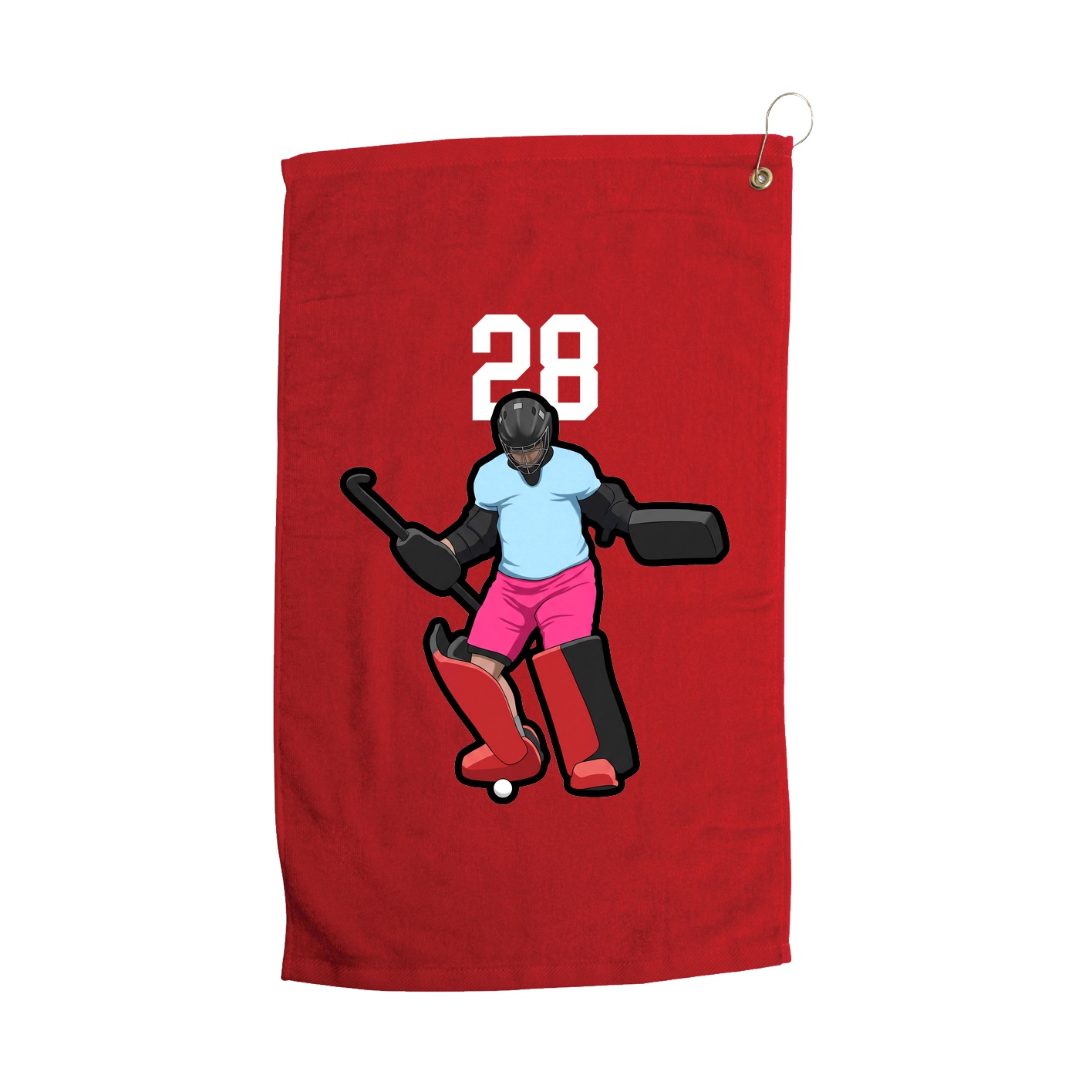 Golf Towel — Number Top in Red