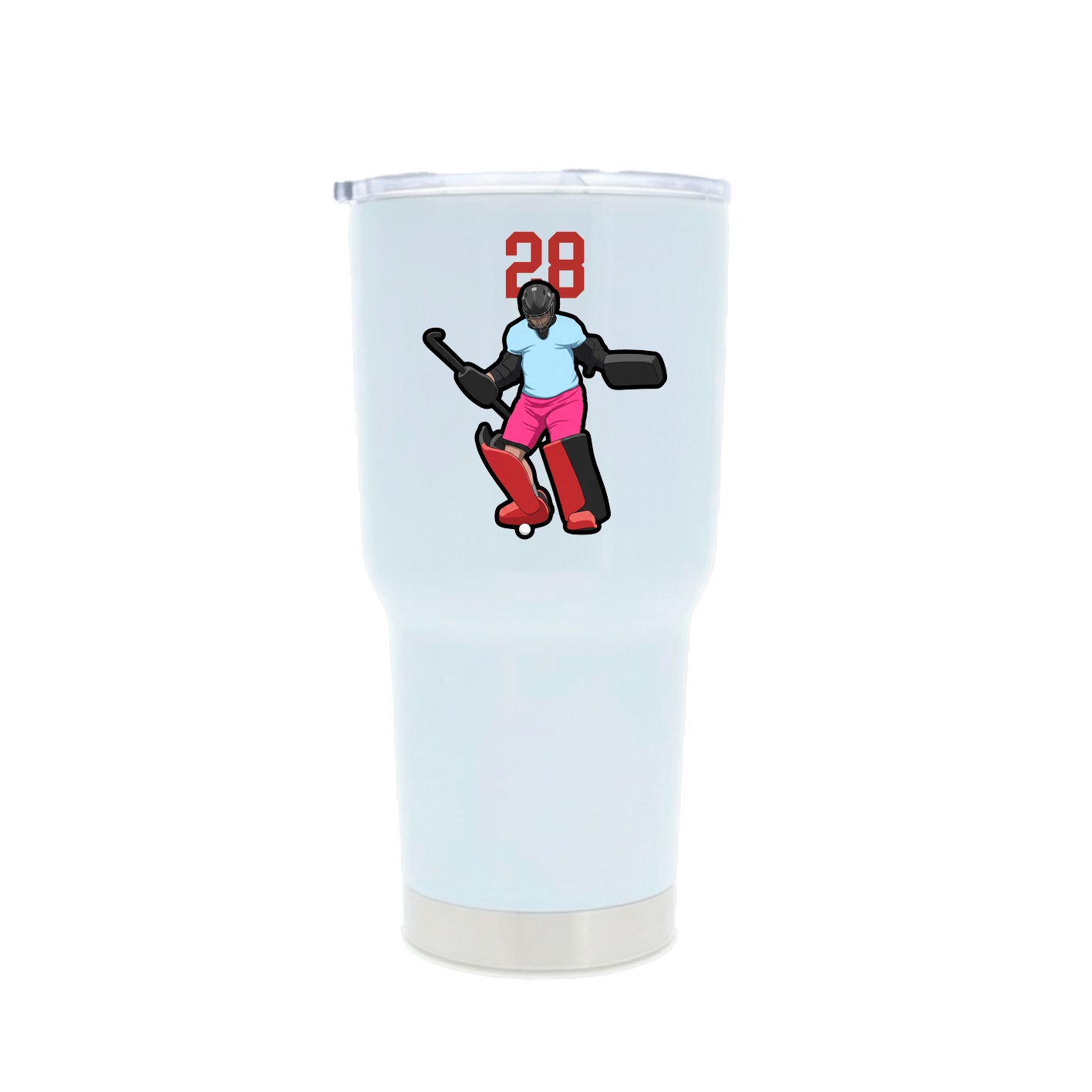 30oz Stainless Steel Tumbler — Number Top in White