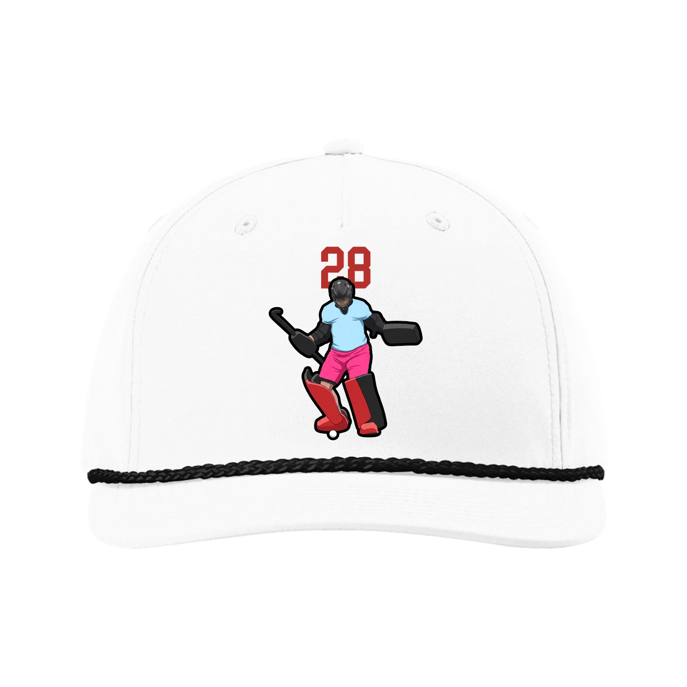 Five-Panel Classic Rope Cap — Number Top in White