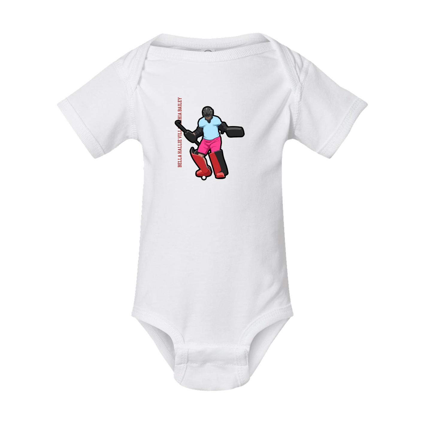 Baby Onesie — Name Vertical in White