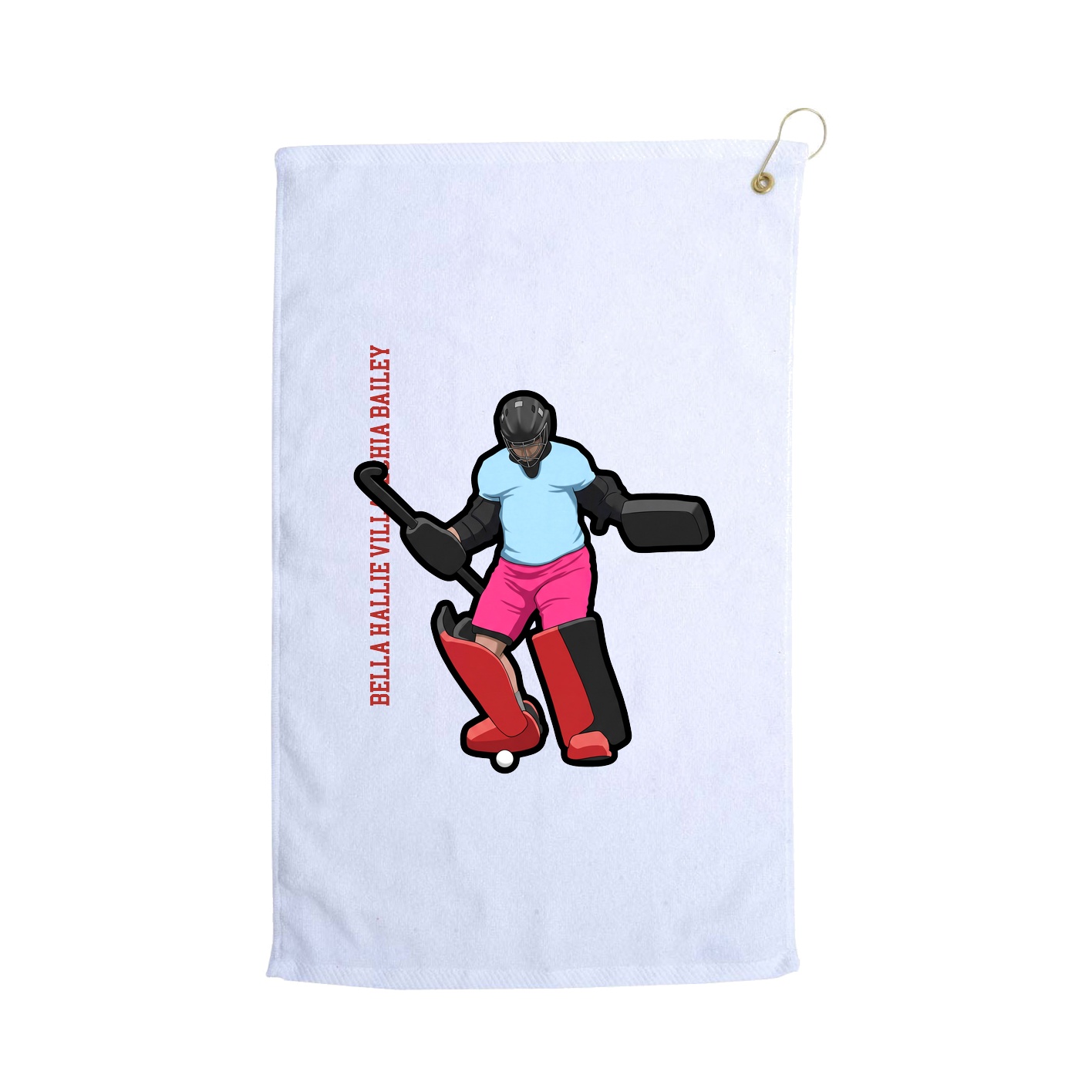 Golf Towel — Name Vertical in White