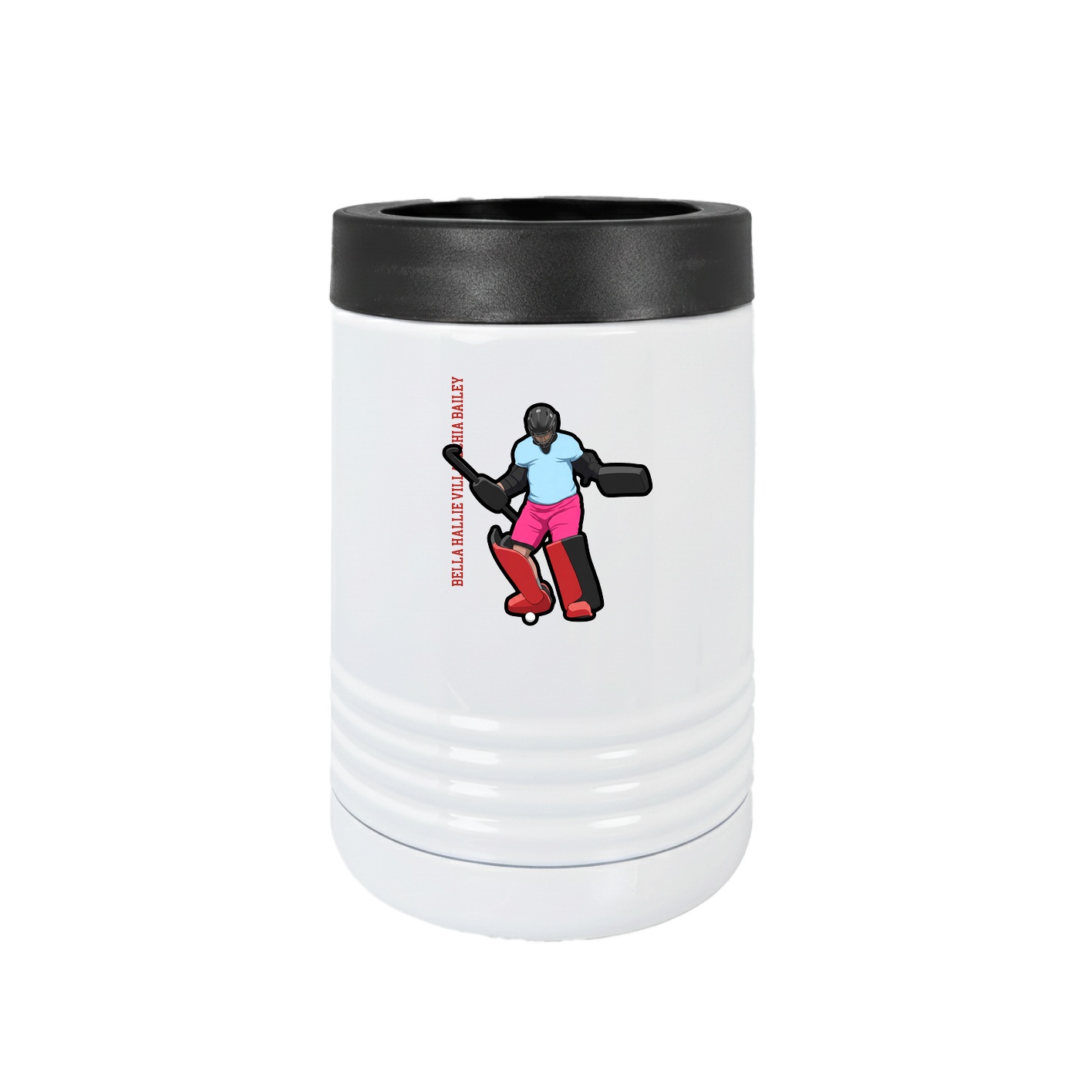 Beverage Holder — Name Vertical in White