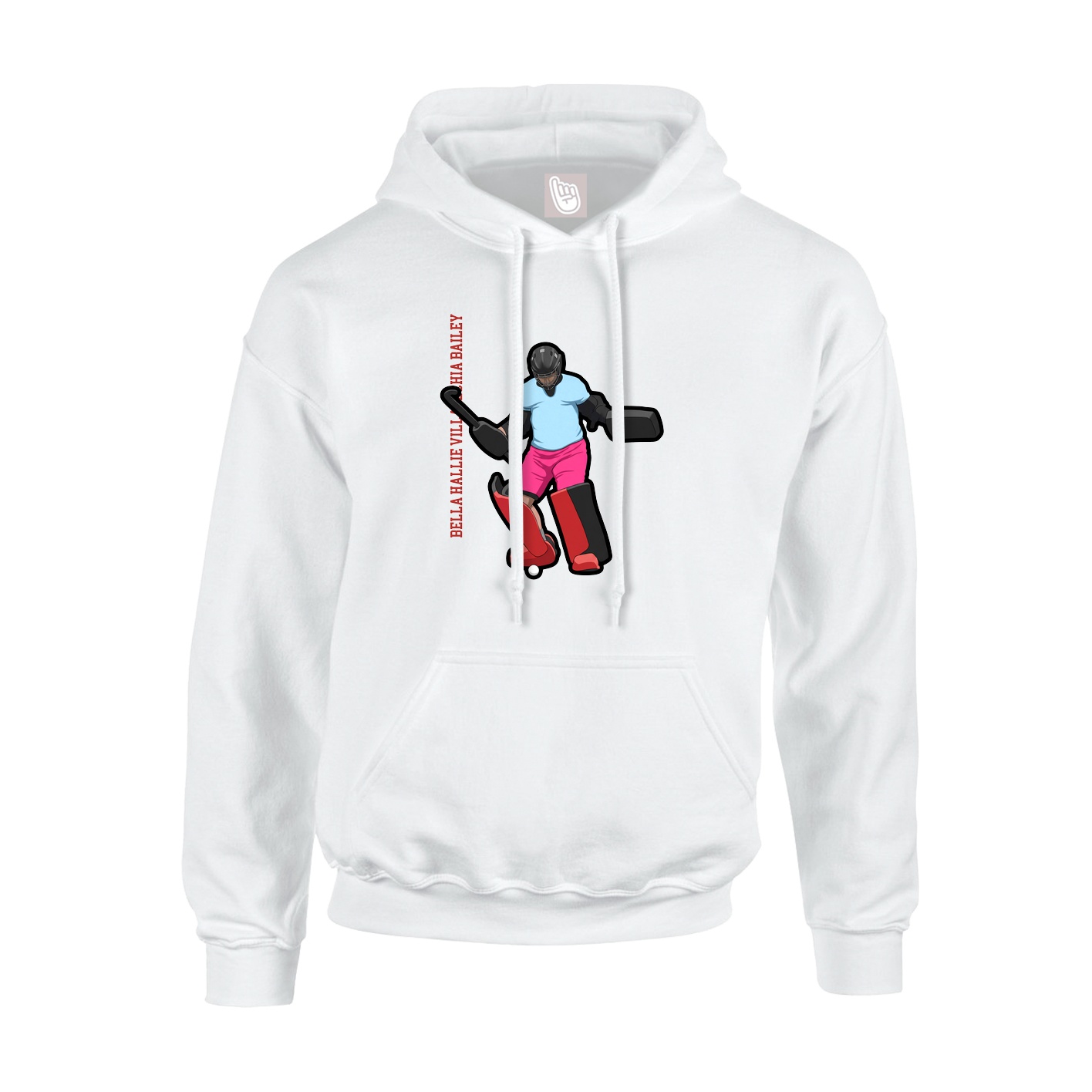 Hoodie — Name Vertical in White