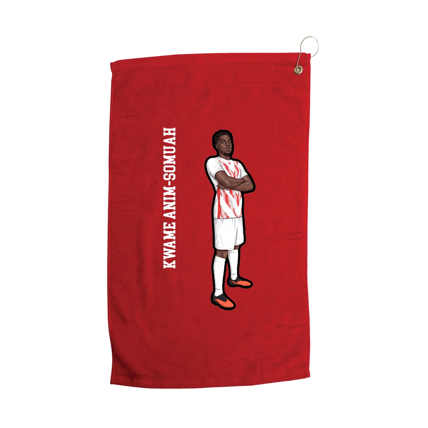 Golf Towel — Name Vertical in Red
