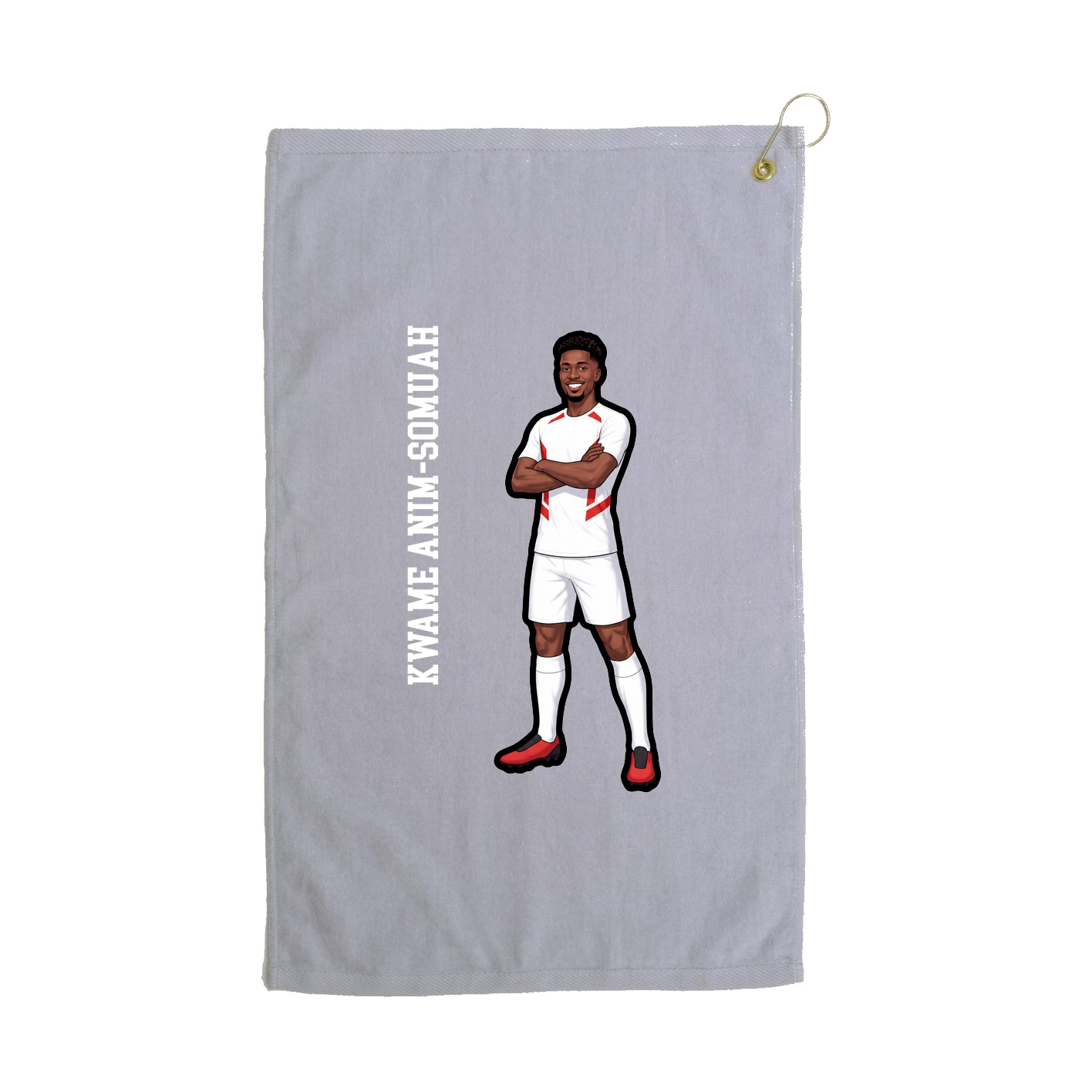 Golf Towel — Name Vertical in Grey