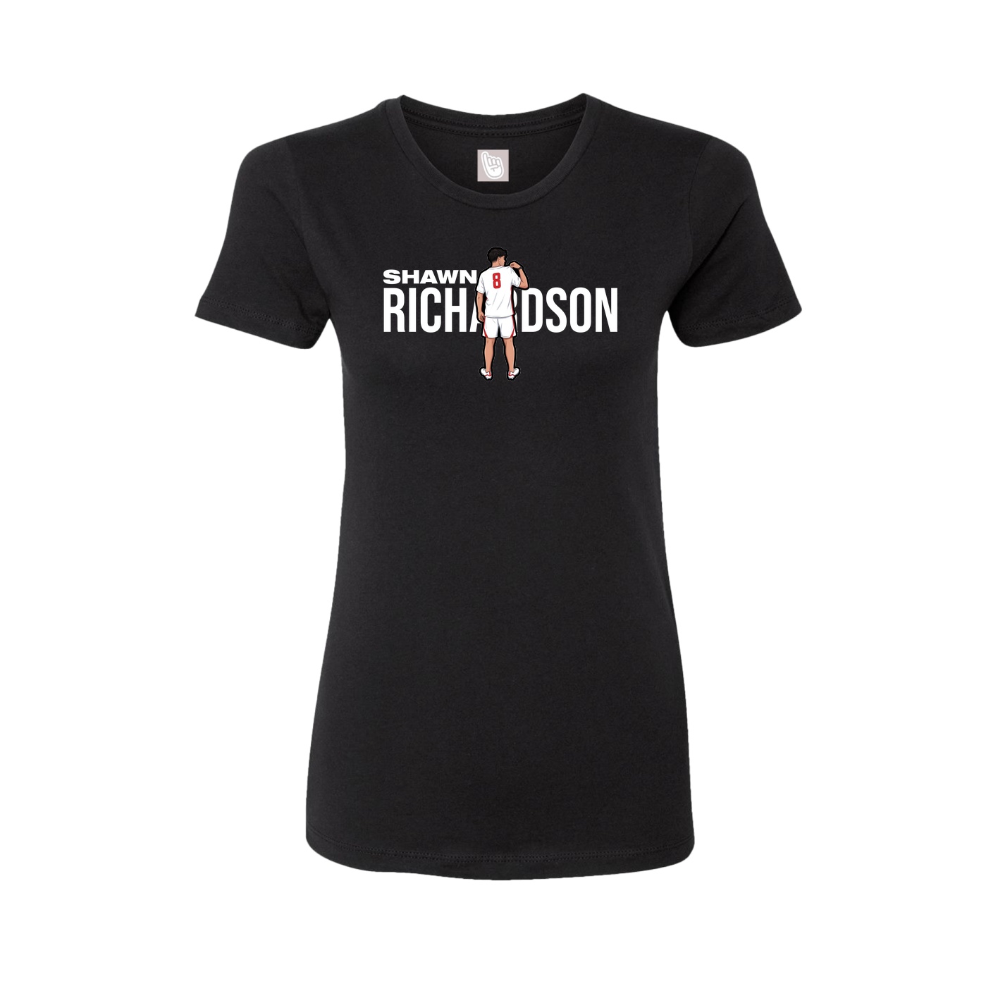 Fitted Women's Tee — Player Name in Black