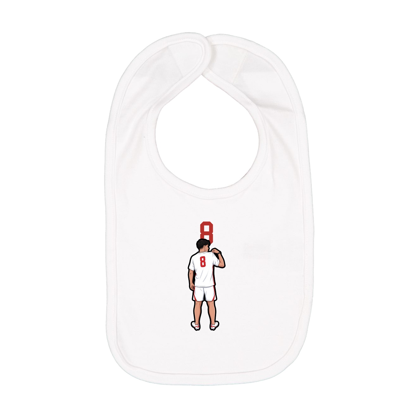 Infant Bib — Number Top in White