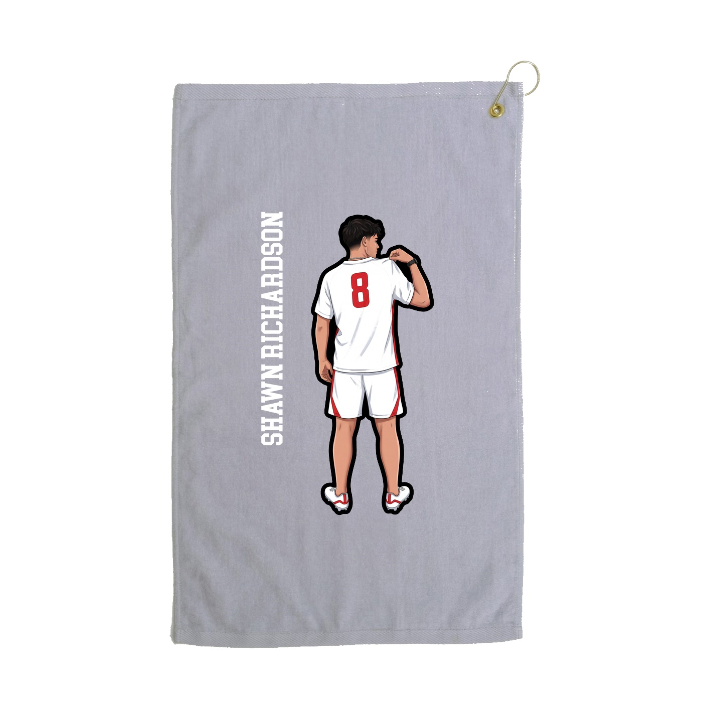 Golf Towel — Name Vertical in Grey