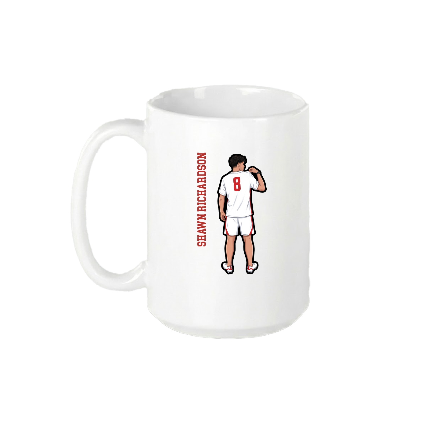 15oz Coffee Mug — Name Vertical in White