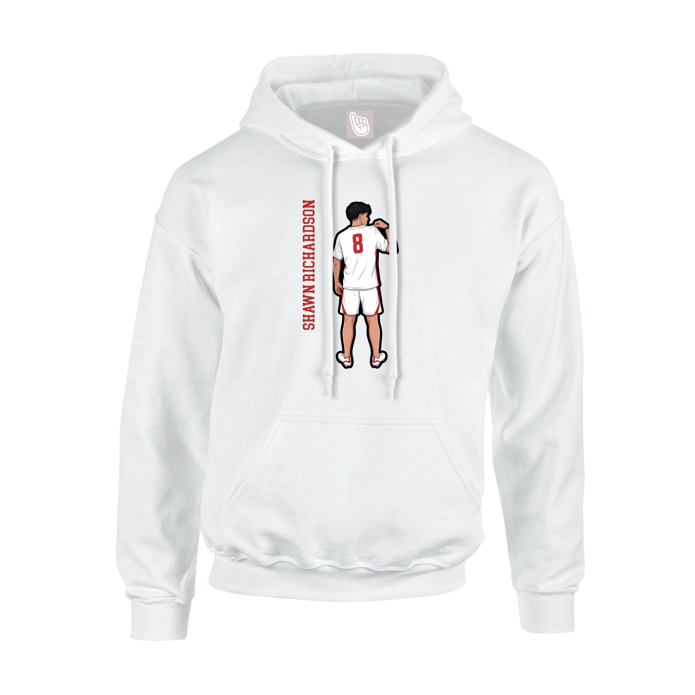 Youth Hoodie — Name Vertical in White