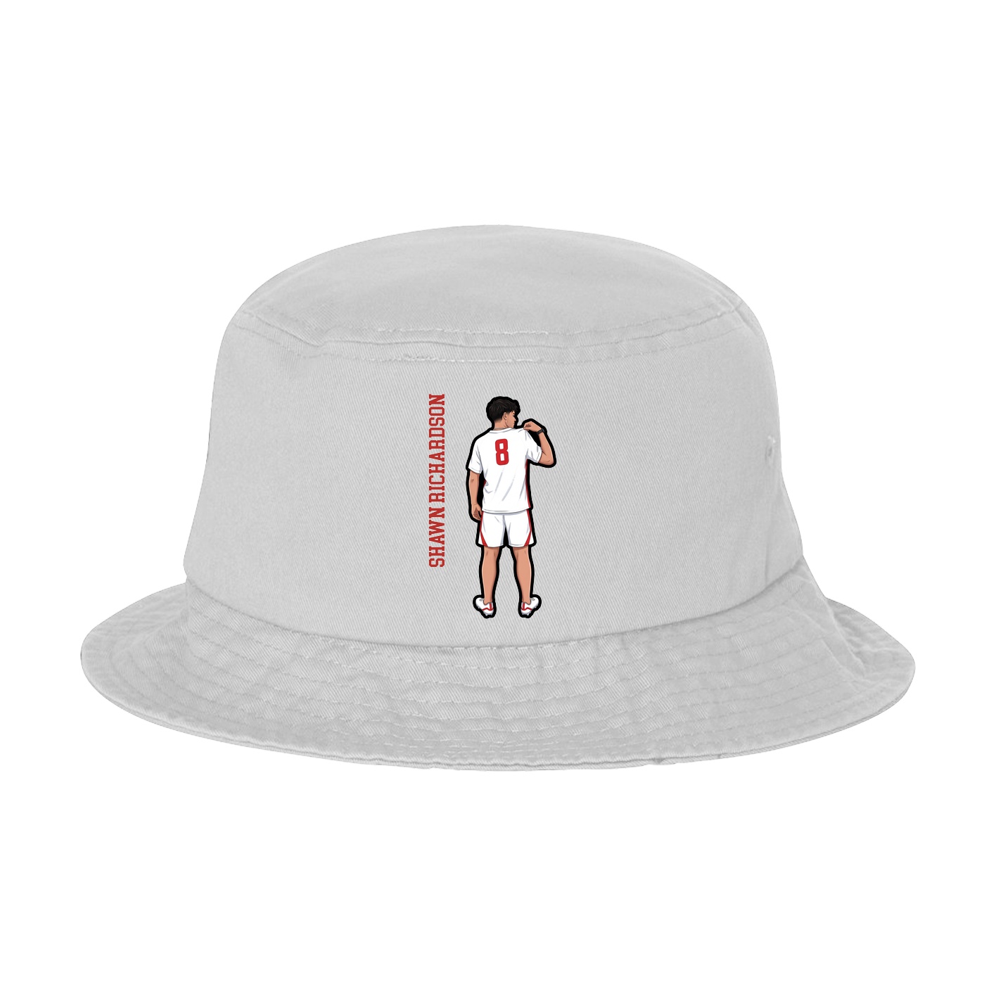 Bucket Cap — Name Vertical in White