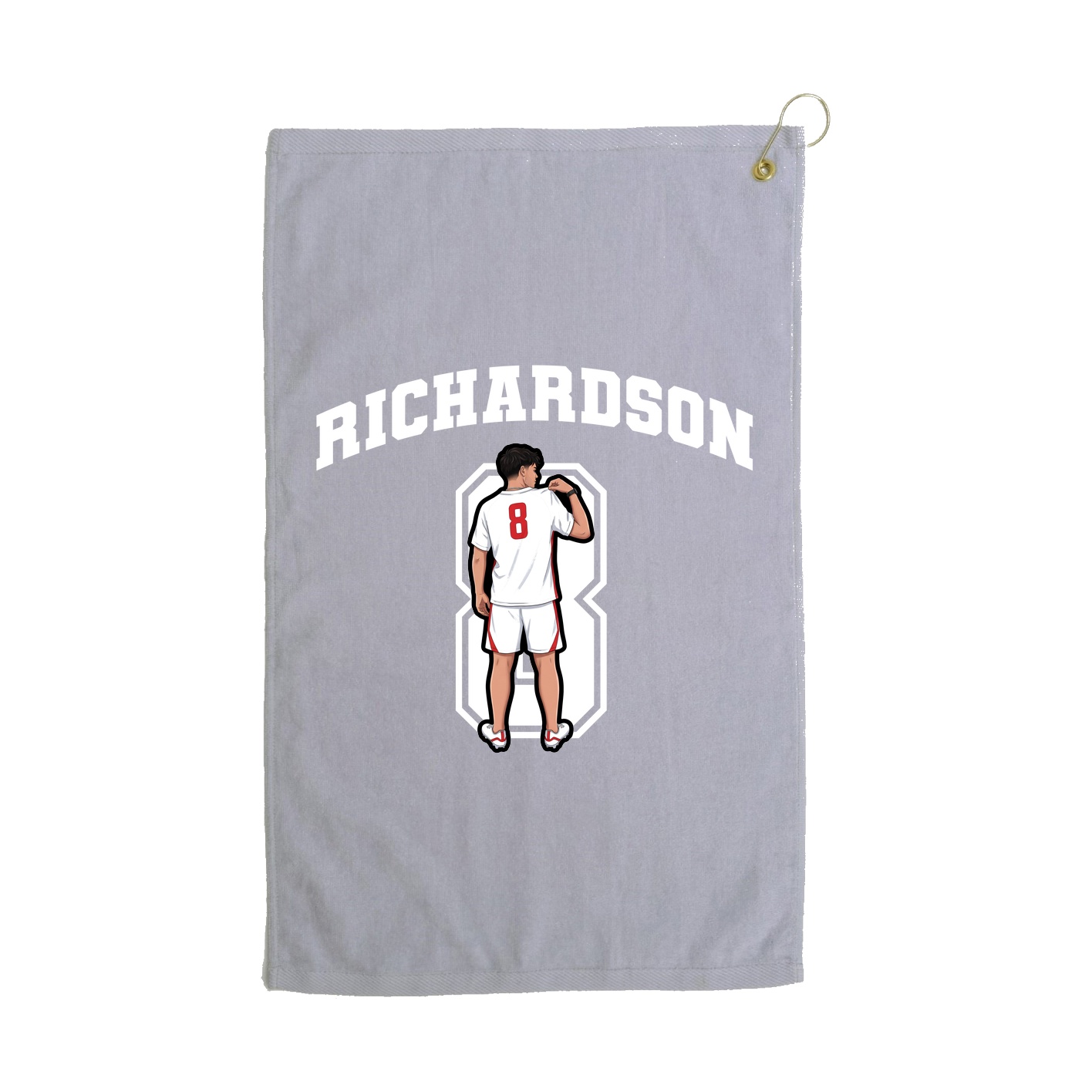 Golf Towel — Number in Grey