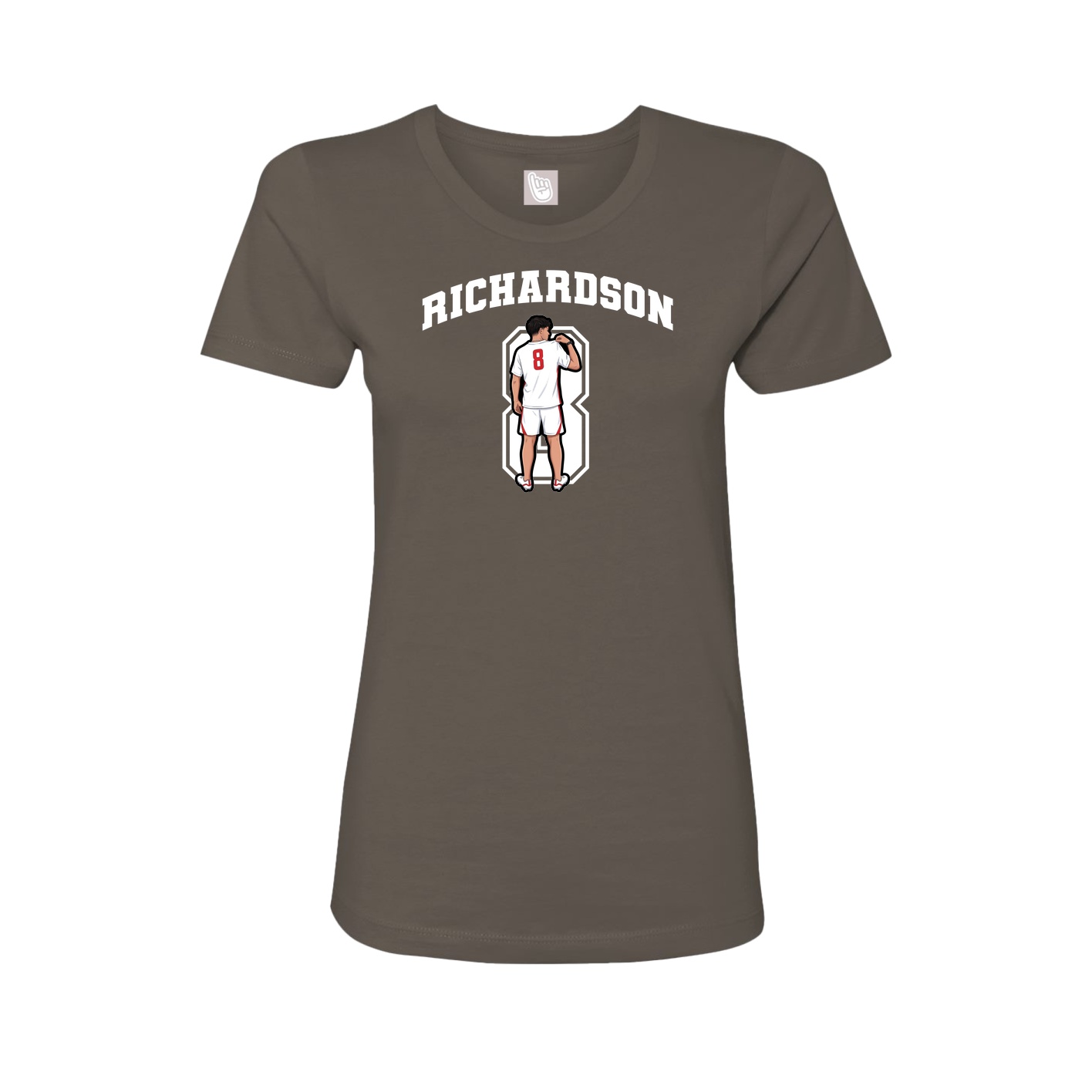 Fitted Women's Tee — Number in Grey