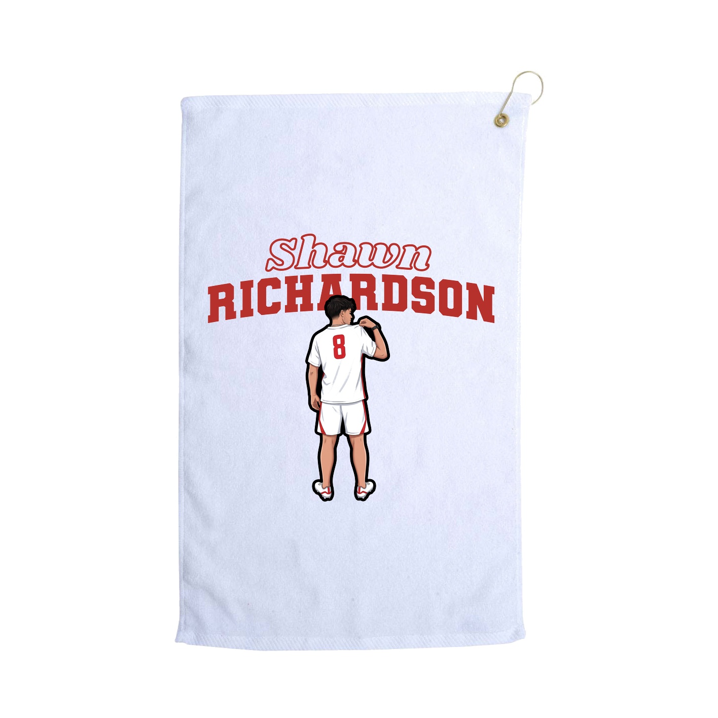 Golf Towel — Name Arch in White