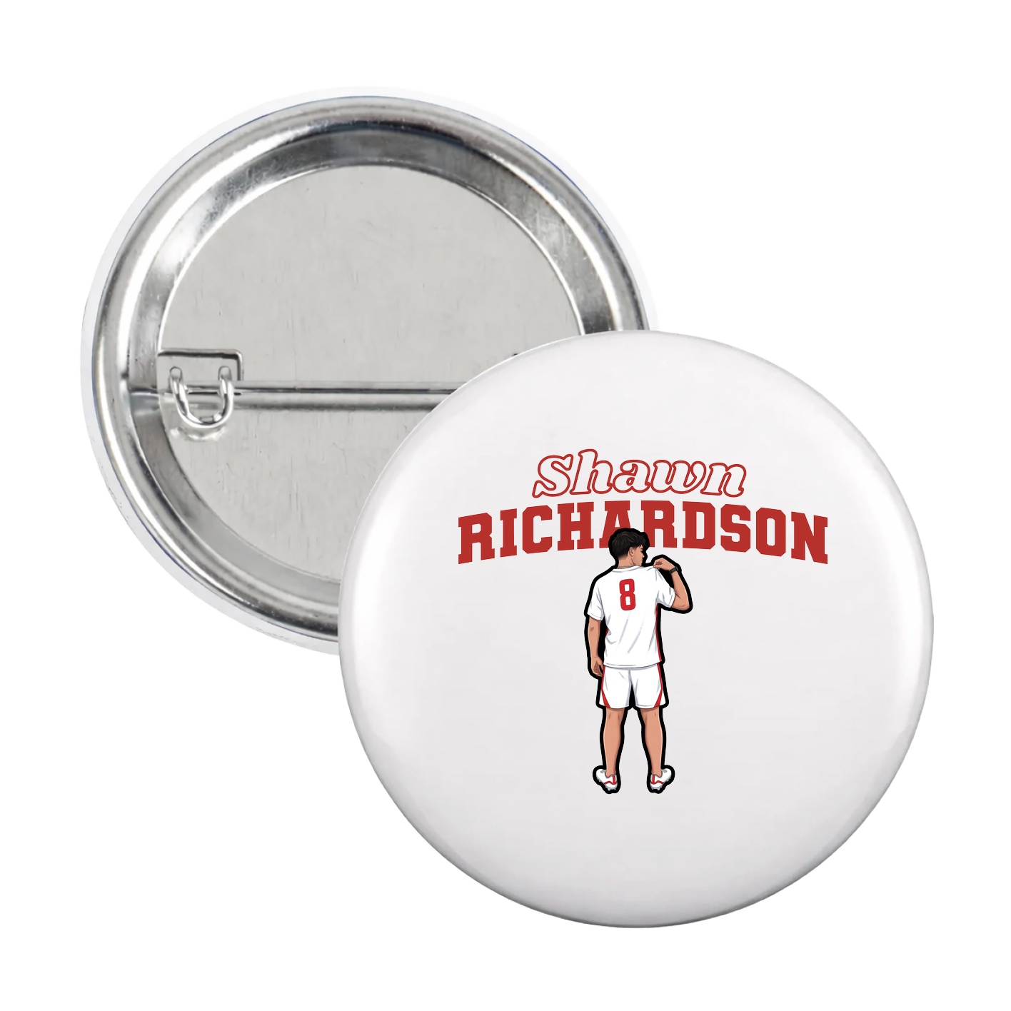 Game Day Button — Name Arch in White