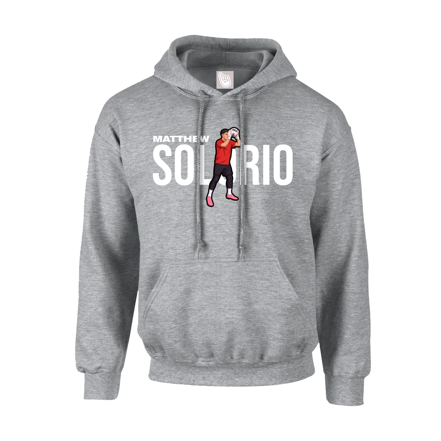 Hoodie — Player Name in Grey