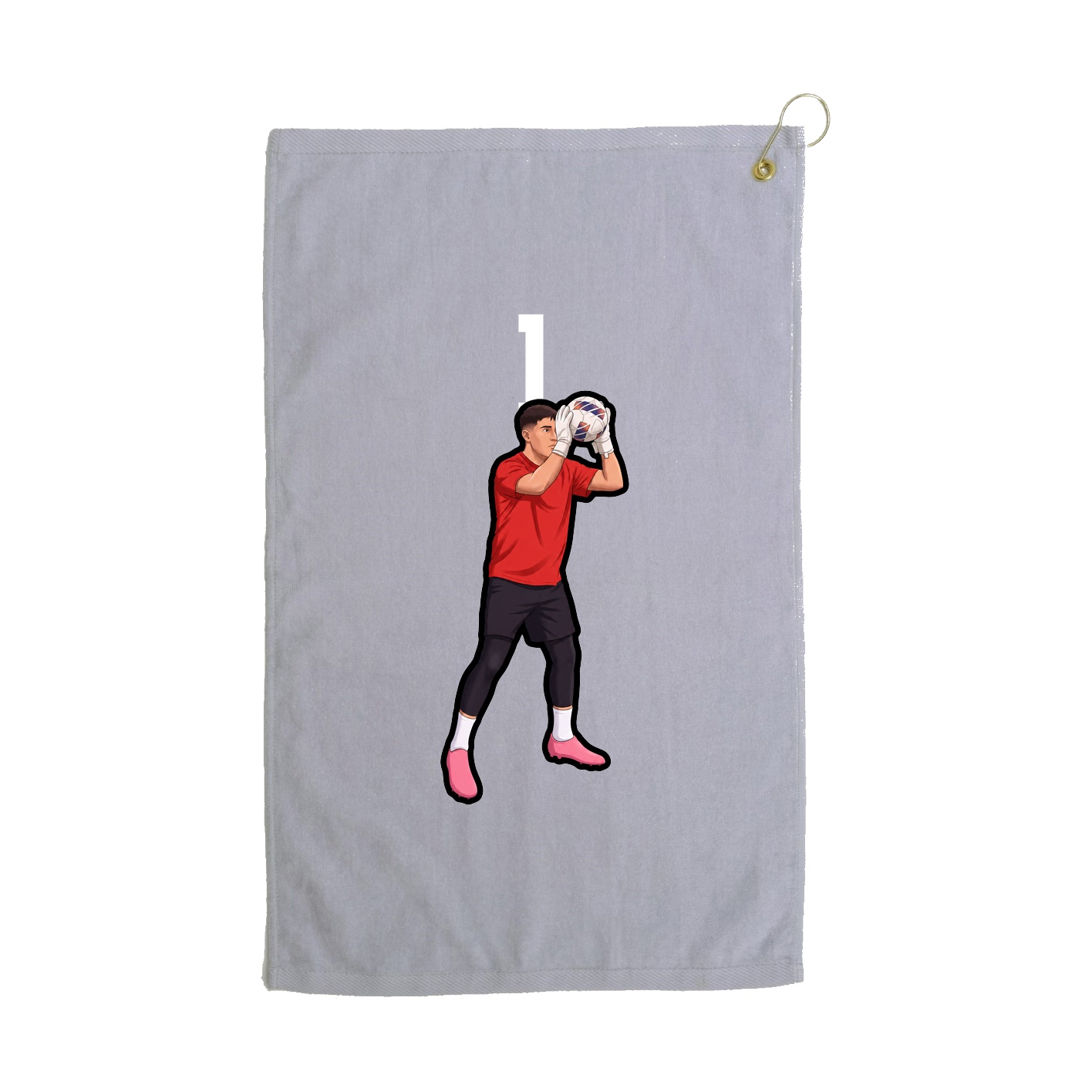 Golf Towel — Number Top in Grey