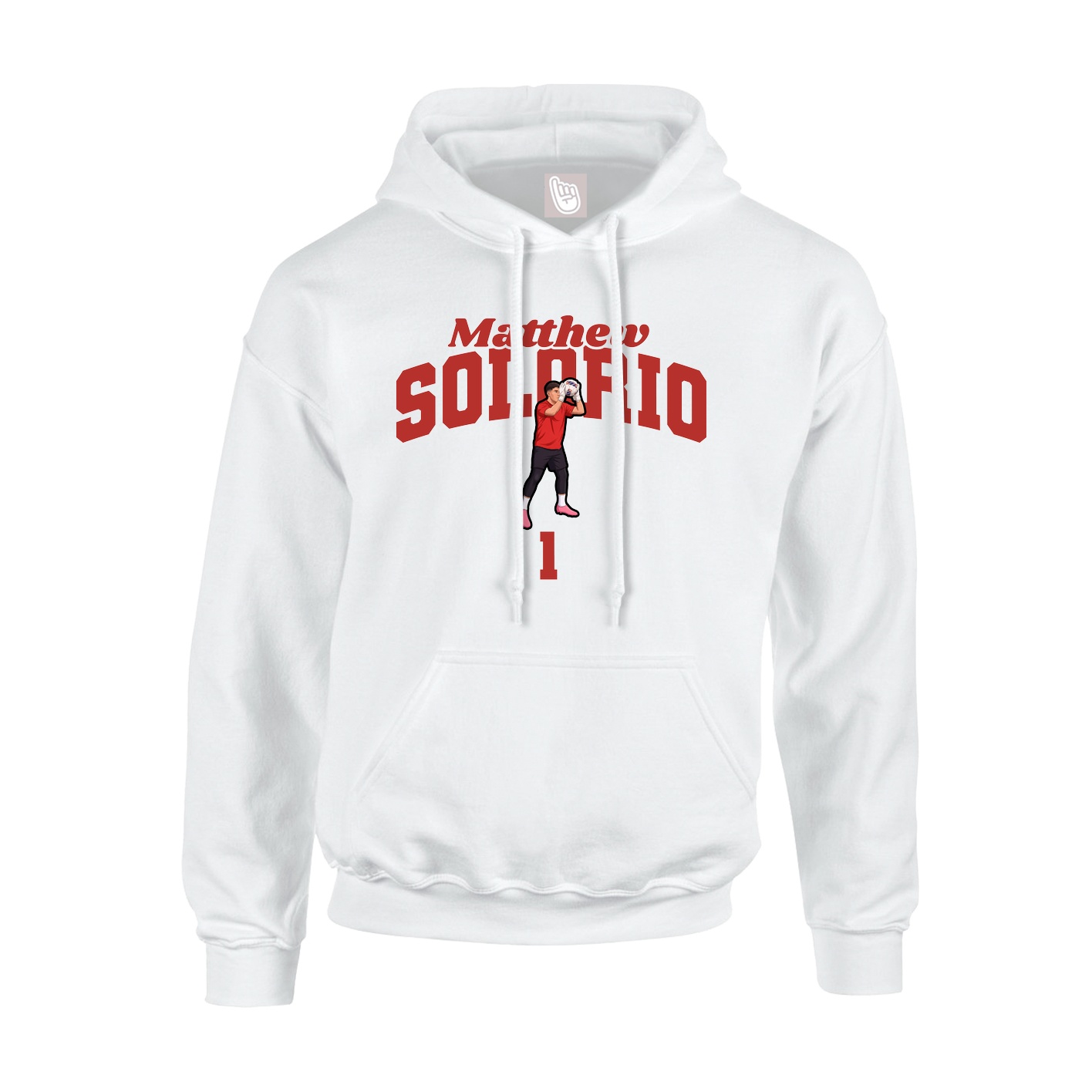 Youth Hoodie — Signature Arch in White