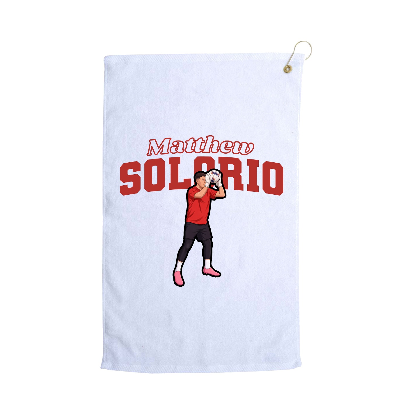 Golf Towel — Name Arch in White