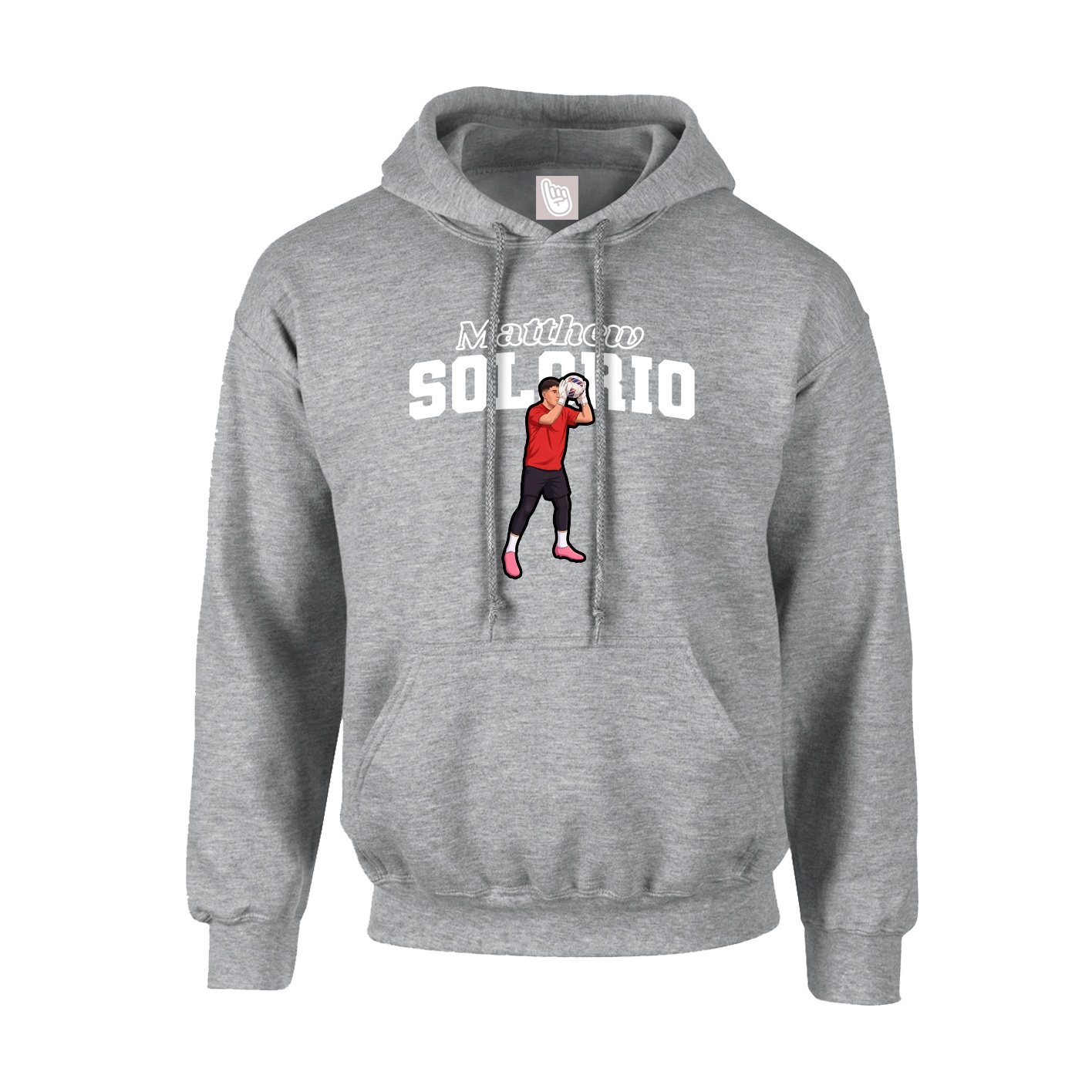 Youth Hoodie — Name Arch in Grey