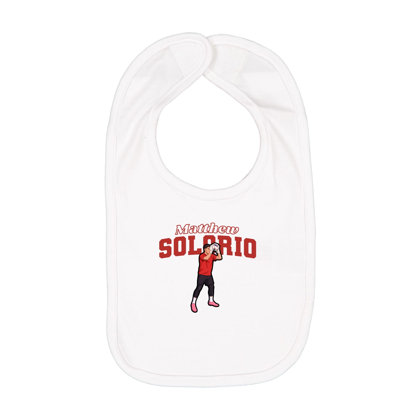Infant Bib — Name Arch in White