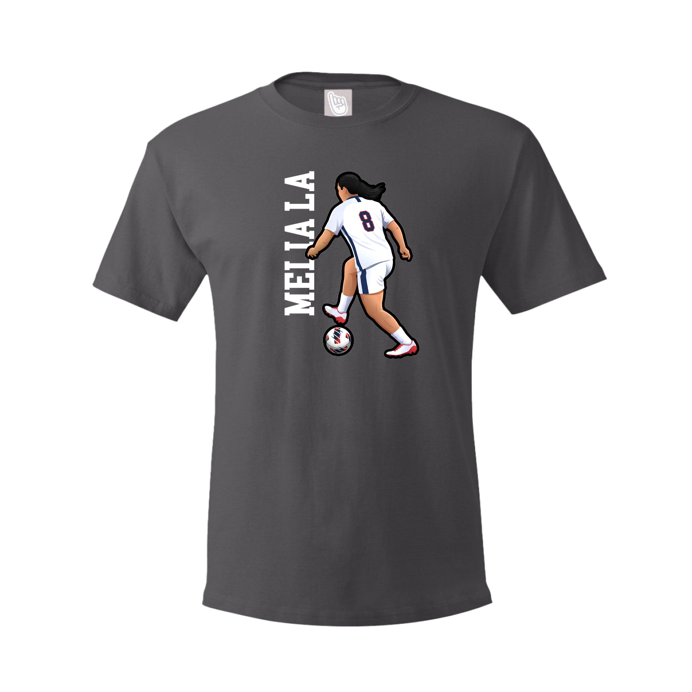 Tee — Name Vertical in Grey