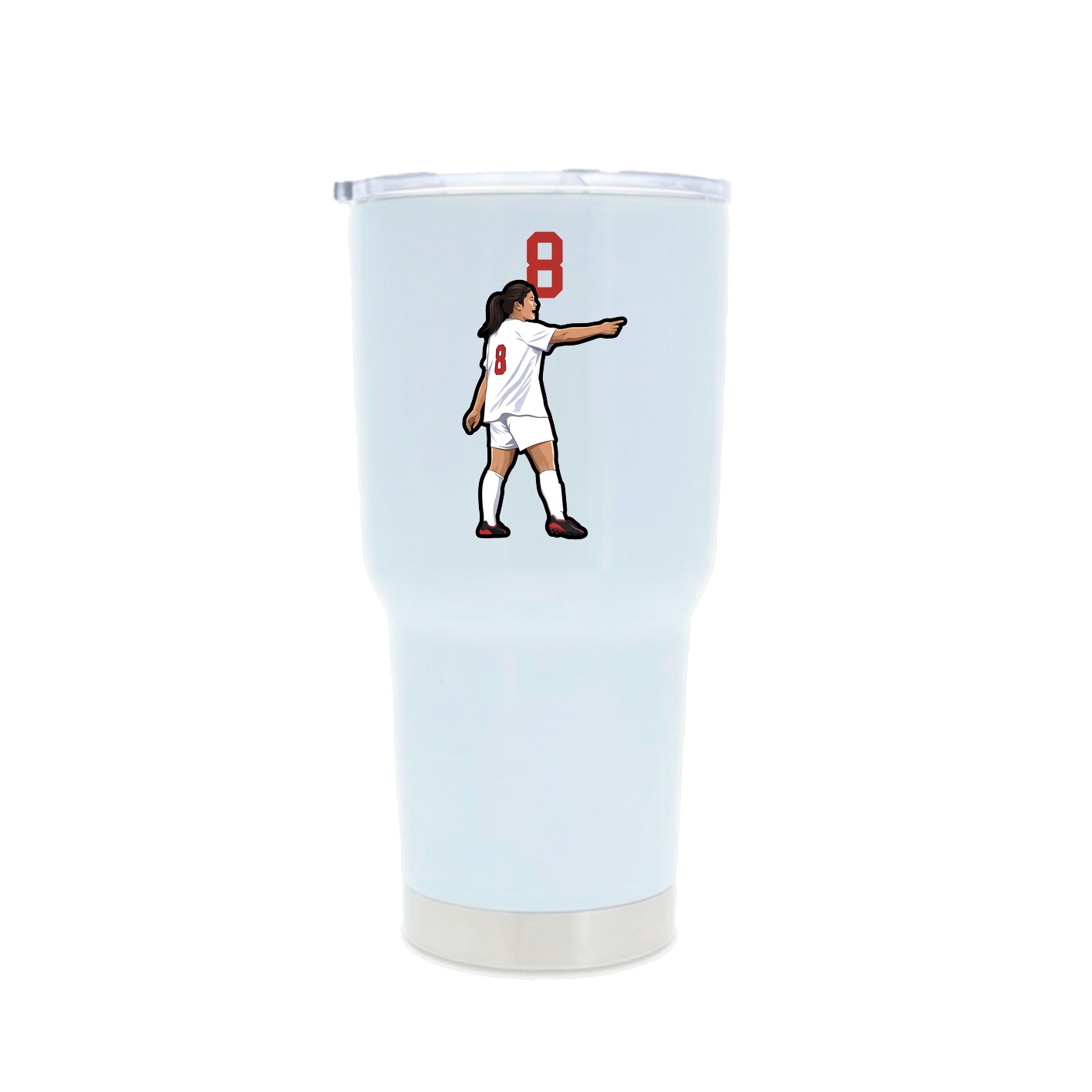 30oz Stainless Steel Tumbler — Number Top in White