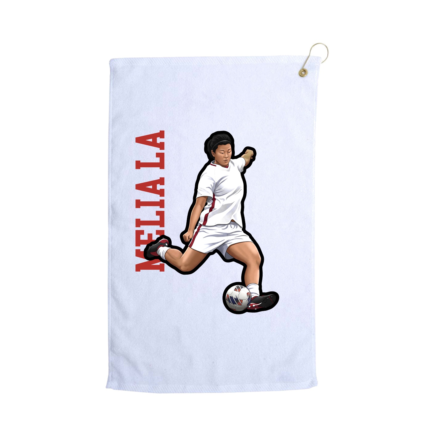 Golf Towel — Name Vertical in White