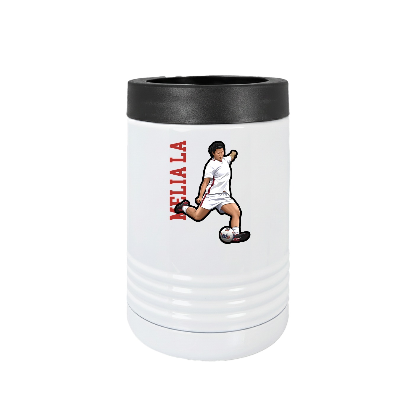 Beverage Holder — Name Vertical in White