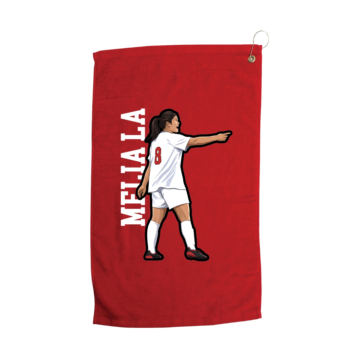 Golf Towel — Name Vertical in Red